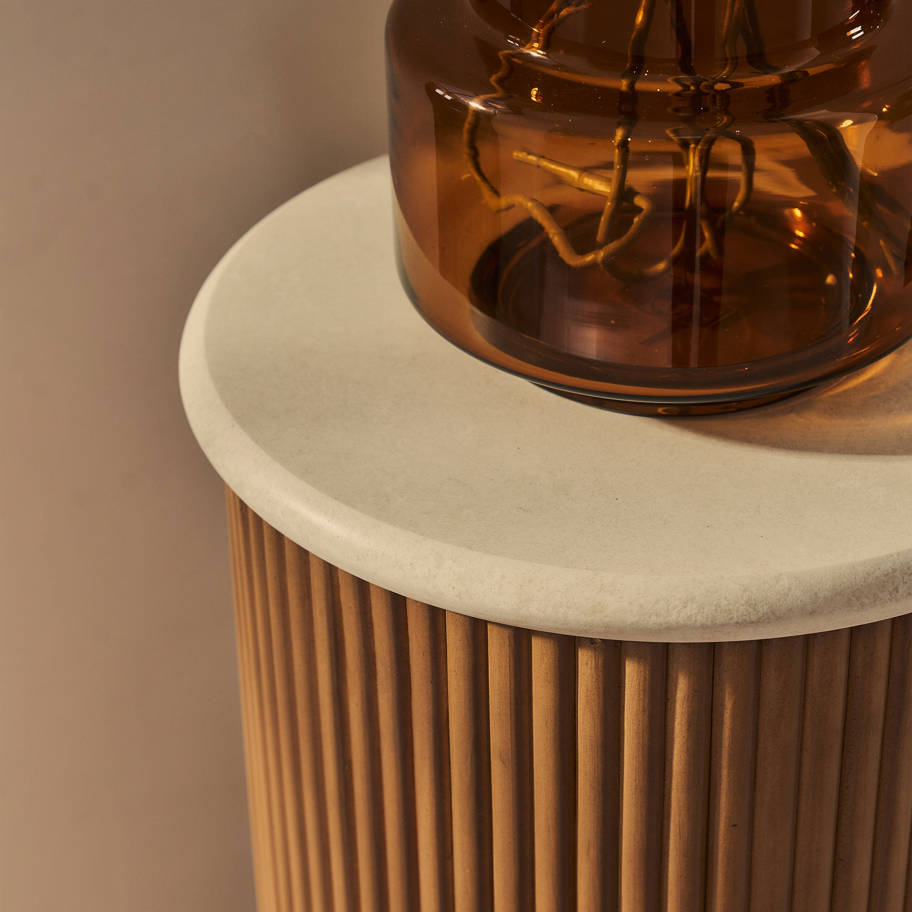 Cove - Warm Wood Ribbed Plinth