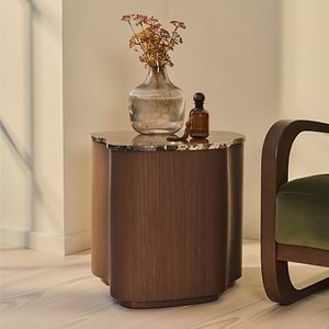 Arlo - Dark Emperador Irregular Dark Wood Premium Side Table