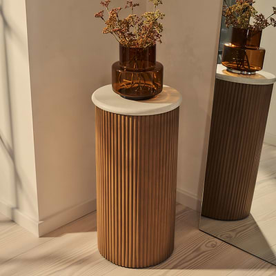 Cove - Warm Wood Ribbed Plinth