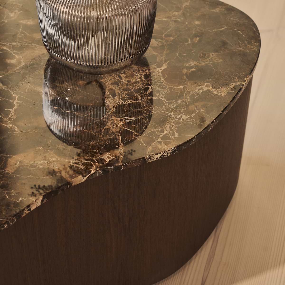 Arlo - Dark Emperador Irregular Dark Wood Premium Coffee Table