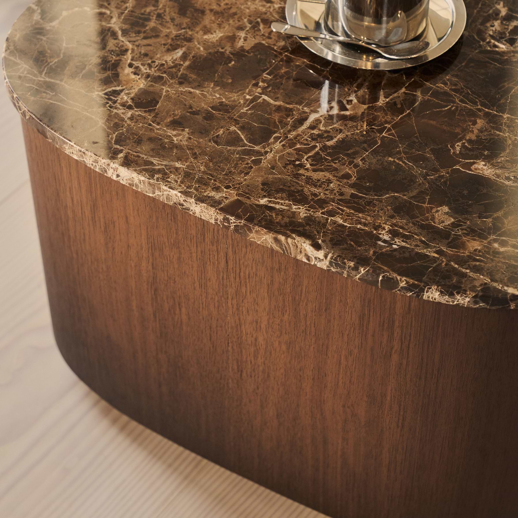 Arlo - Dark Emperador Irregular Dark Wood Premium Coffee Table