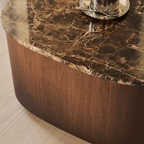 Arlo - Dark Emperador Irregular Dark Wood Premium Coffee Table