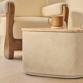 Arlo - Beige Travertine Irregular Concrete Premium Coffee Table