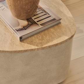 Arlo - Beige Travertine Irregular Concrete Premium Coffee Table