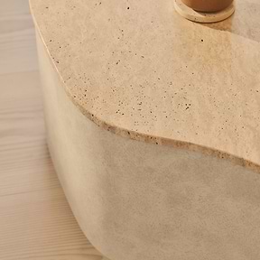 Arlo - Beige Travertine Irregular Concrete Premium Coffee Table