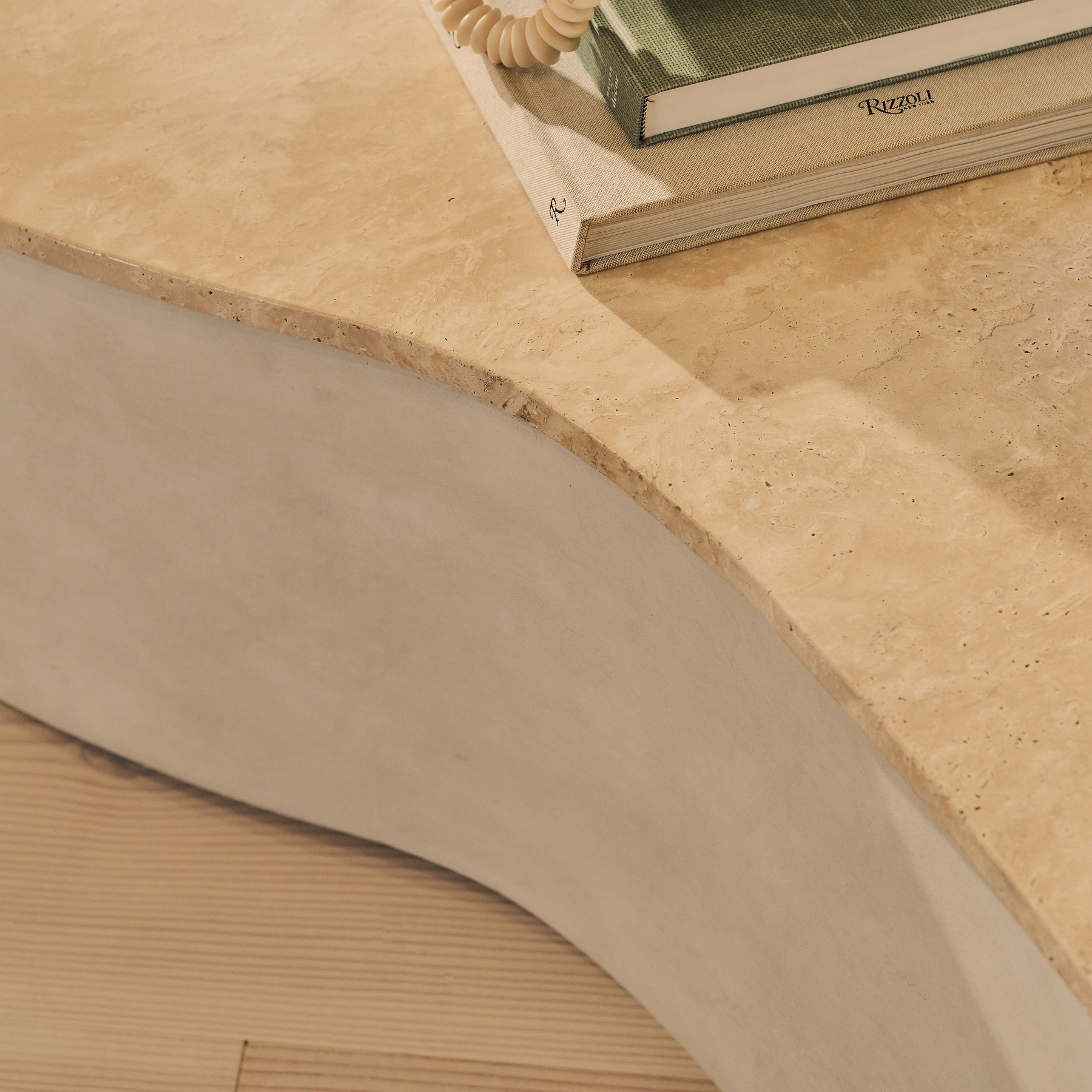 Arlo - Beige Travertine Irregular Concrete Premium Extra Large Coffee Table