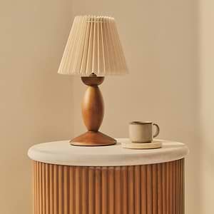 Cove - Warm Wood Ribbed Side Table