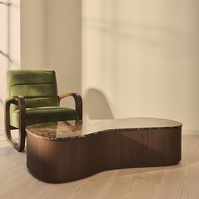 Arlo - Dark Emperador Irregular Dark Wood Premium Extra Large Coffee Table