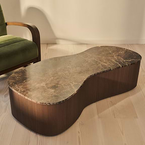 Arlo - Dark Emperador Irregular Dark Wood Premium Extra Large Coffee Table