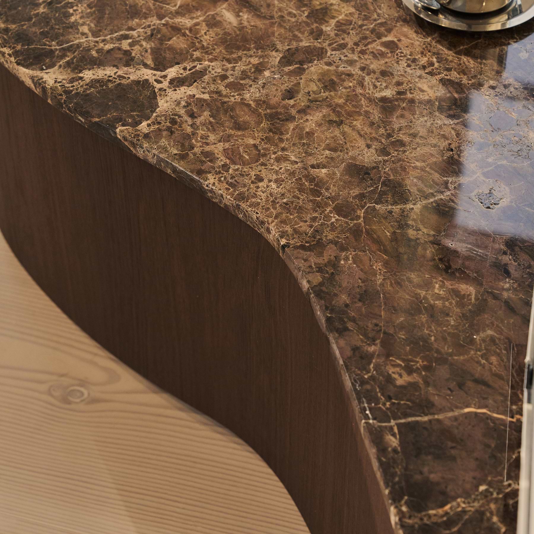 Arlo - Dark Emperador Irregular Dark Wood Premium Extra Large Coffee Table