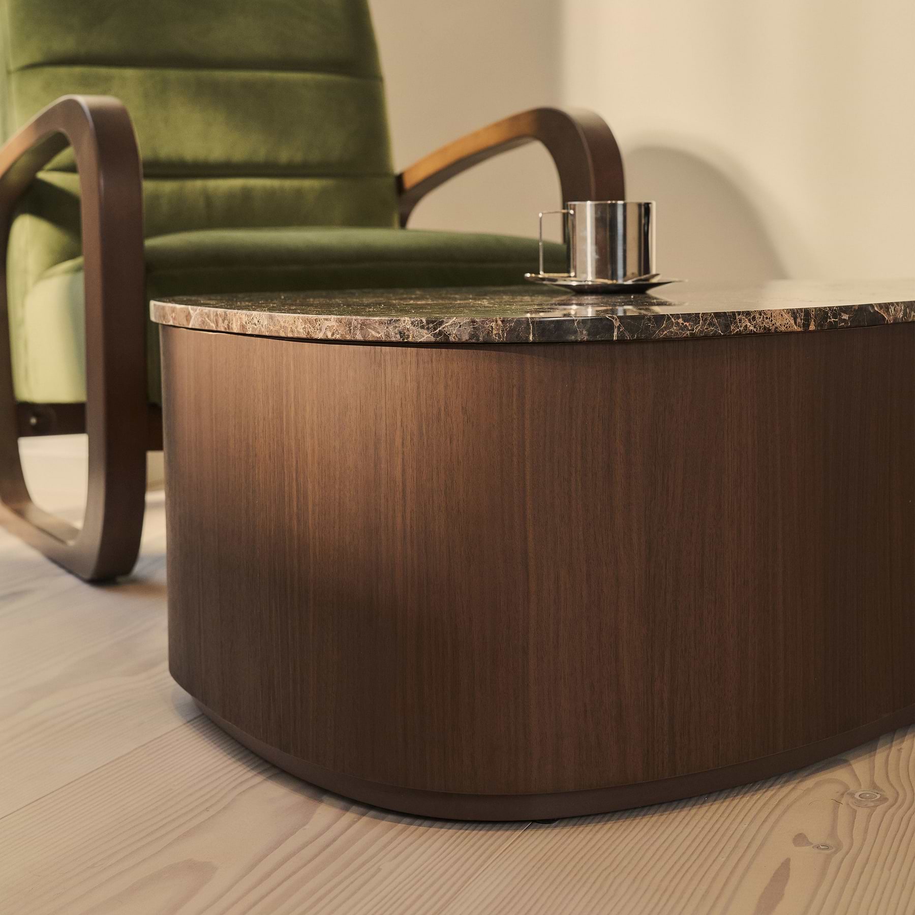 Arlo - Dark Emperador Irregular Dark Wood Premium Extra Large Coffee Table