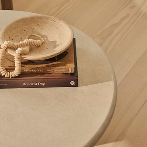 Alina - Concrete Round Large Wooden Coffee Table
