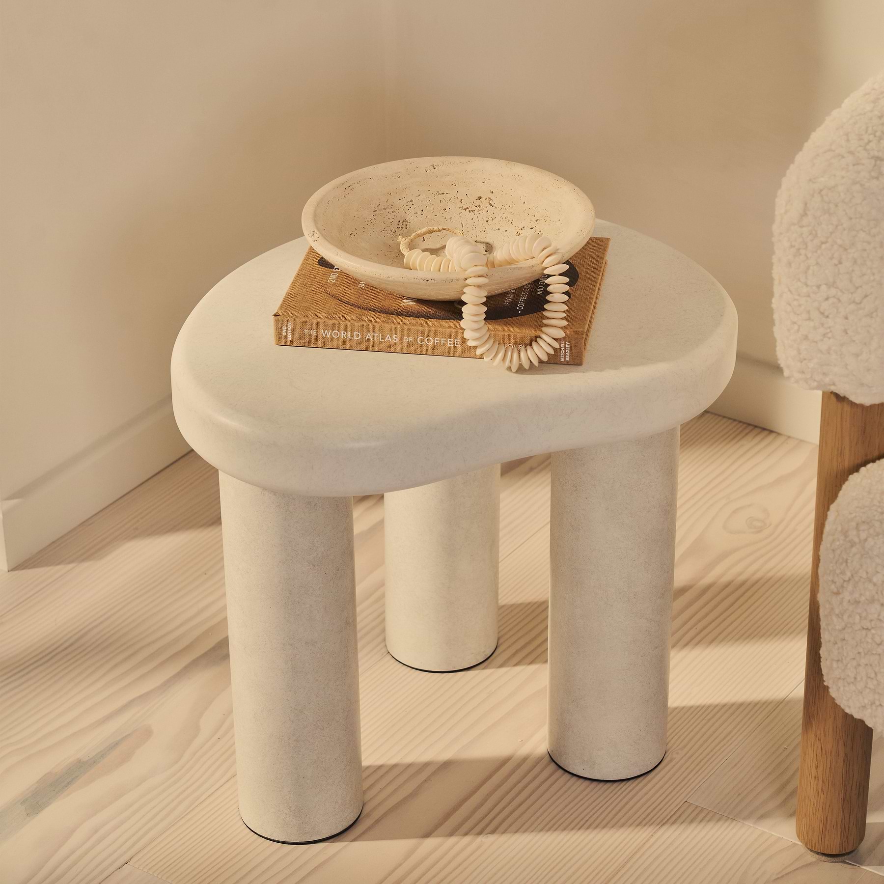 Savanna - Concrete Irregular Wooden Side Table