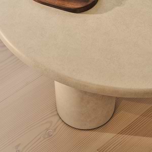 Alina - Concrete Round Large Wooden Coffee Table