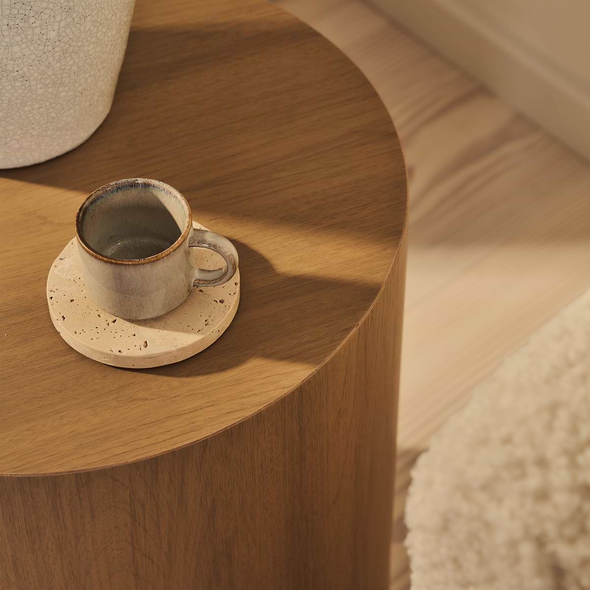 Magna - Warm Wood Wave Side Table