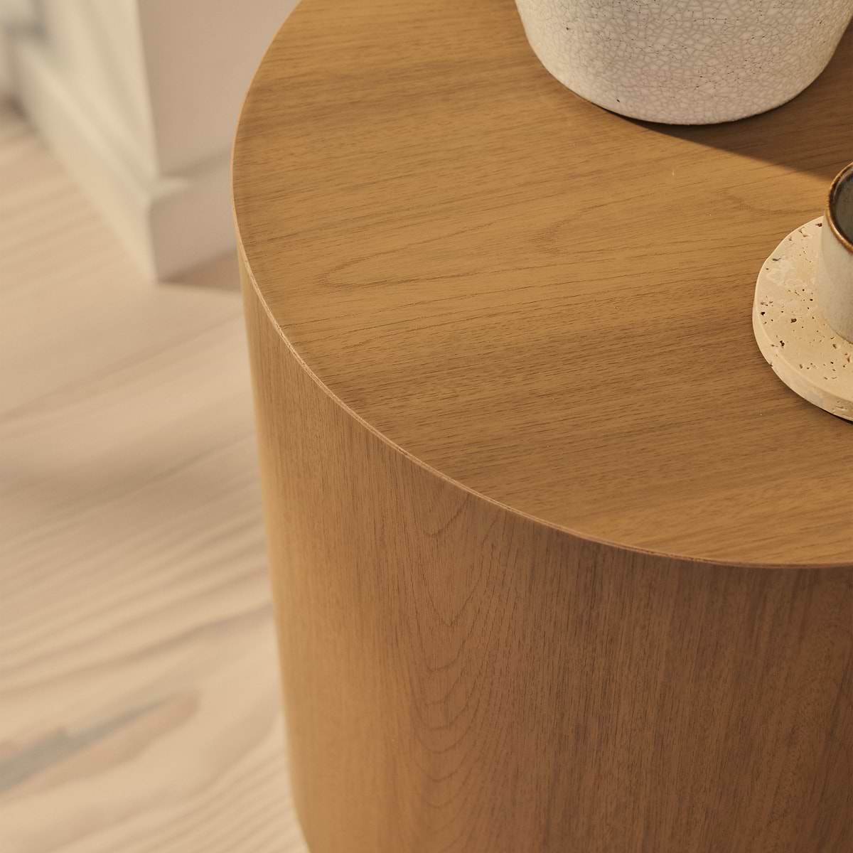 Magna - Warm Wood Wave Side Table