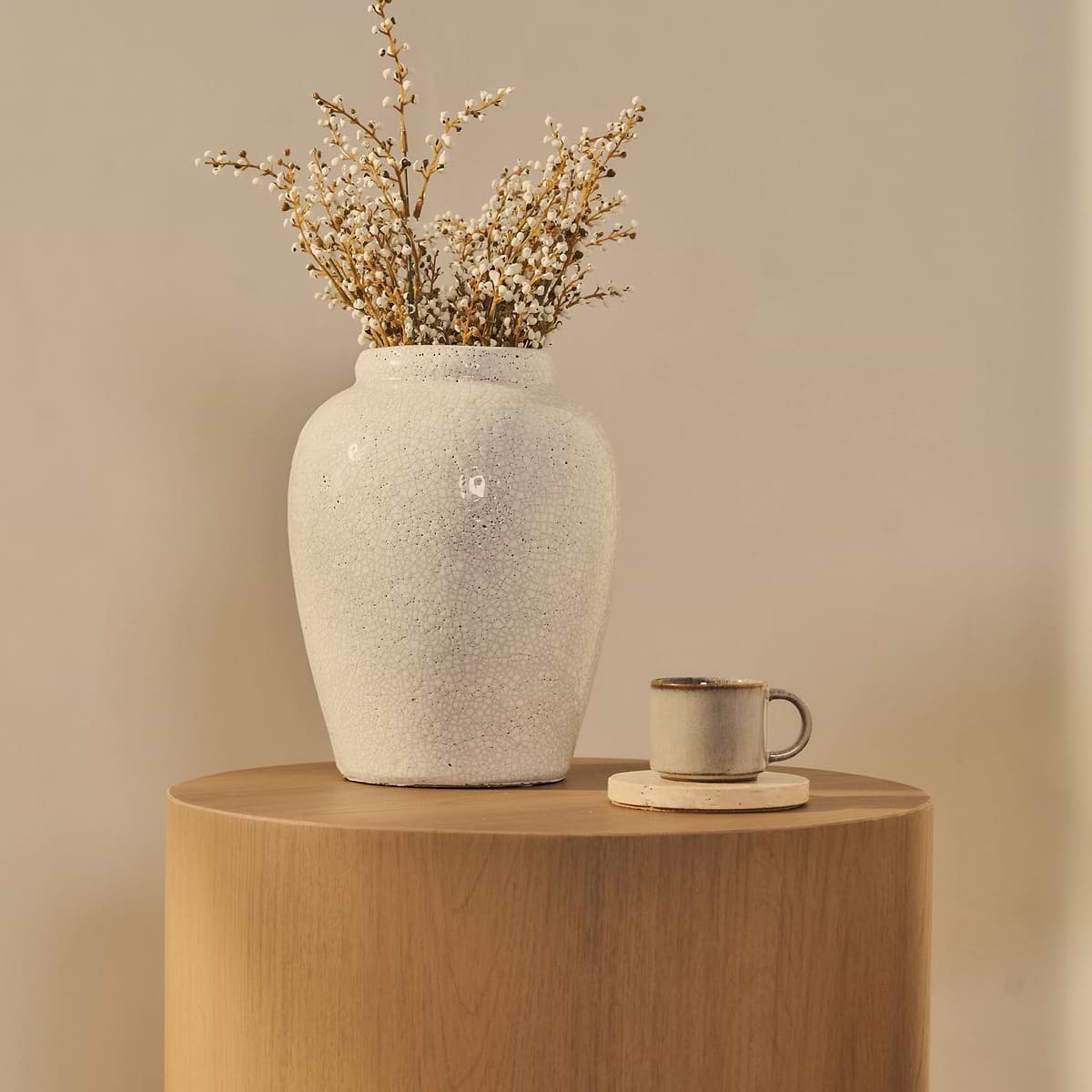 Magna - Warm Wood Wave Side Table