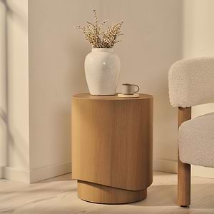 Magna - Warm Wood Wave Side Table