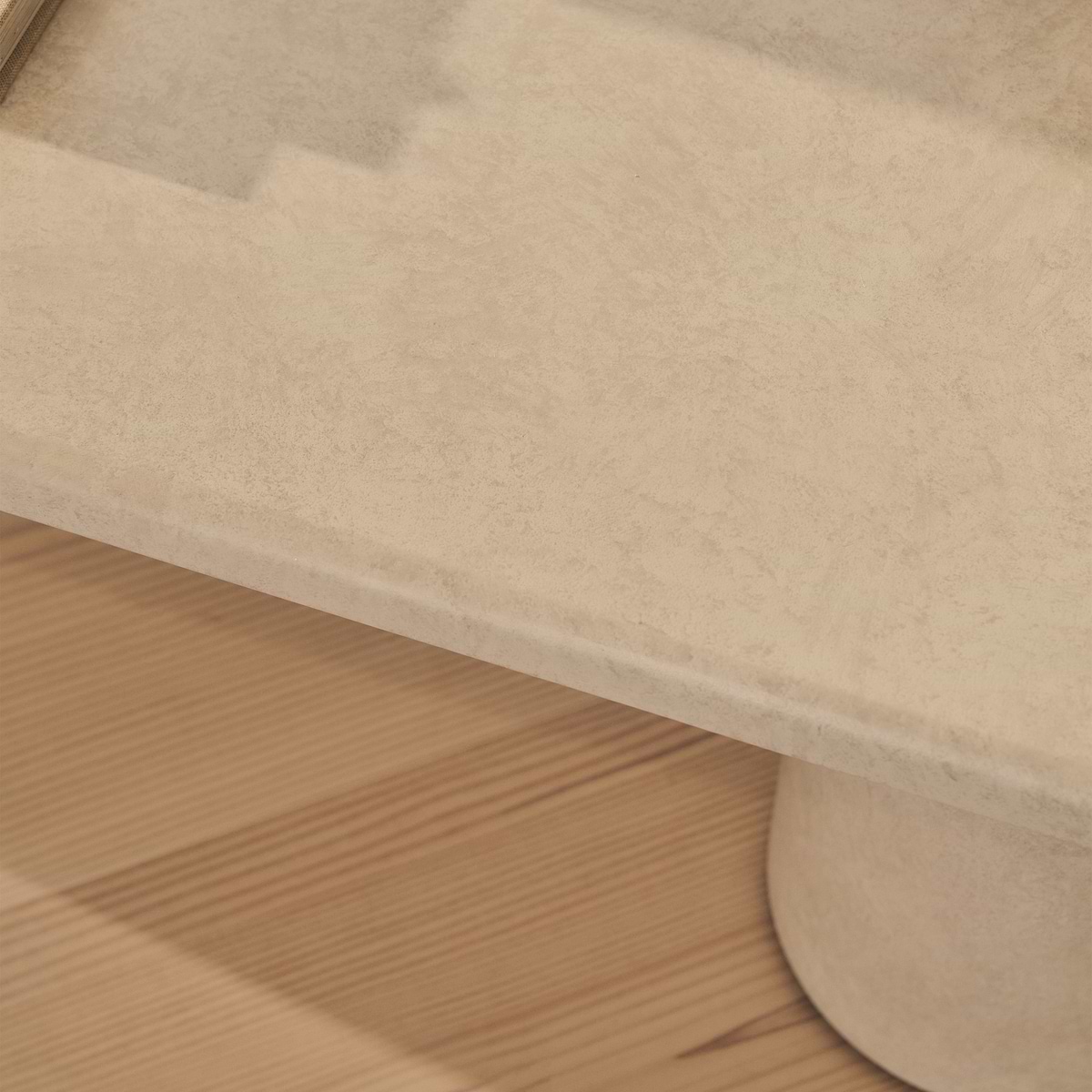 Alina - Concrete Rectangular Large Wooden Coffee Table