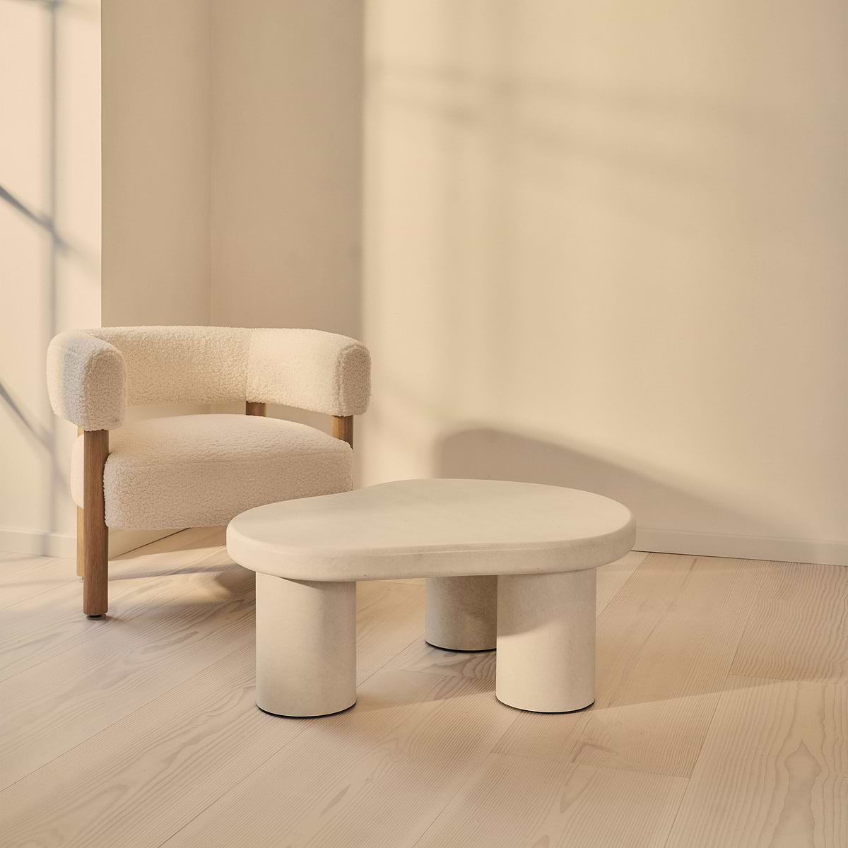 Savanna - Concrete Irregular Wooden Coffee Table