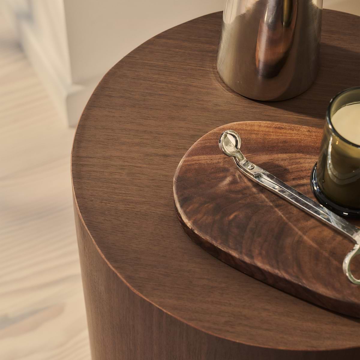 Magna - Dark Wood Wave Side Table