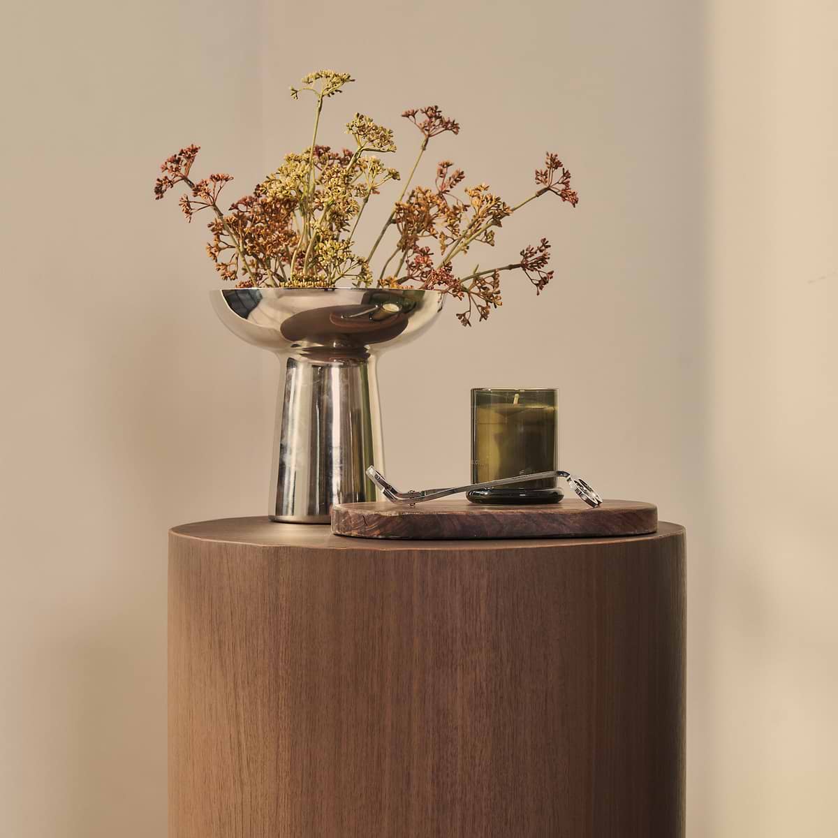 Magna - Dark Wood Wave Side Table