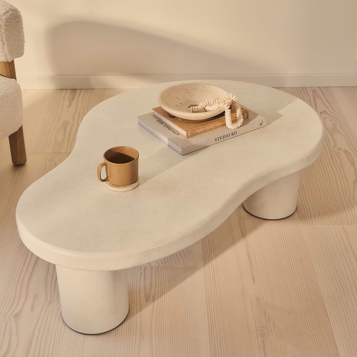 Savanna - Large Concrete Irregular Wooden Coffee Table