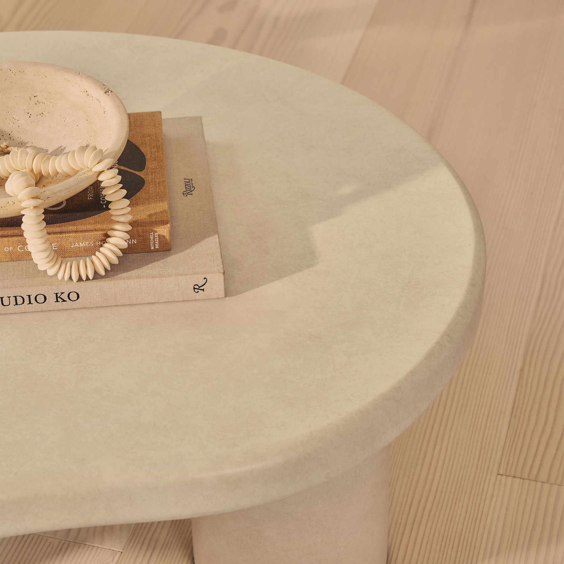 Savanna - Large Concrete Irregular Wooden Coffee Table