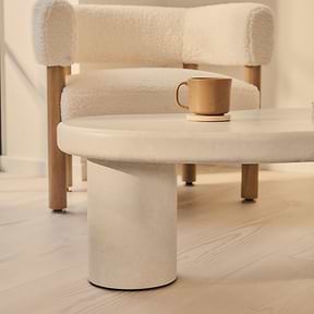 Savanna - Large Concrete Irregular Wooden Coffee Table