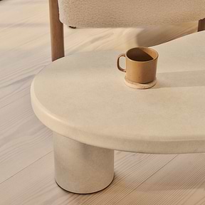 Savanna - Large Concrete Irregular Wooden Coffee Table