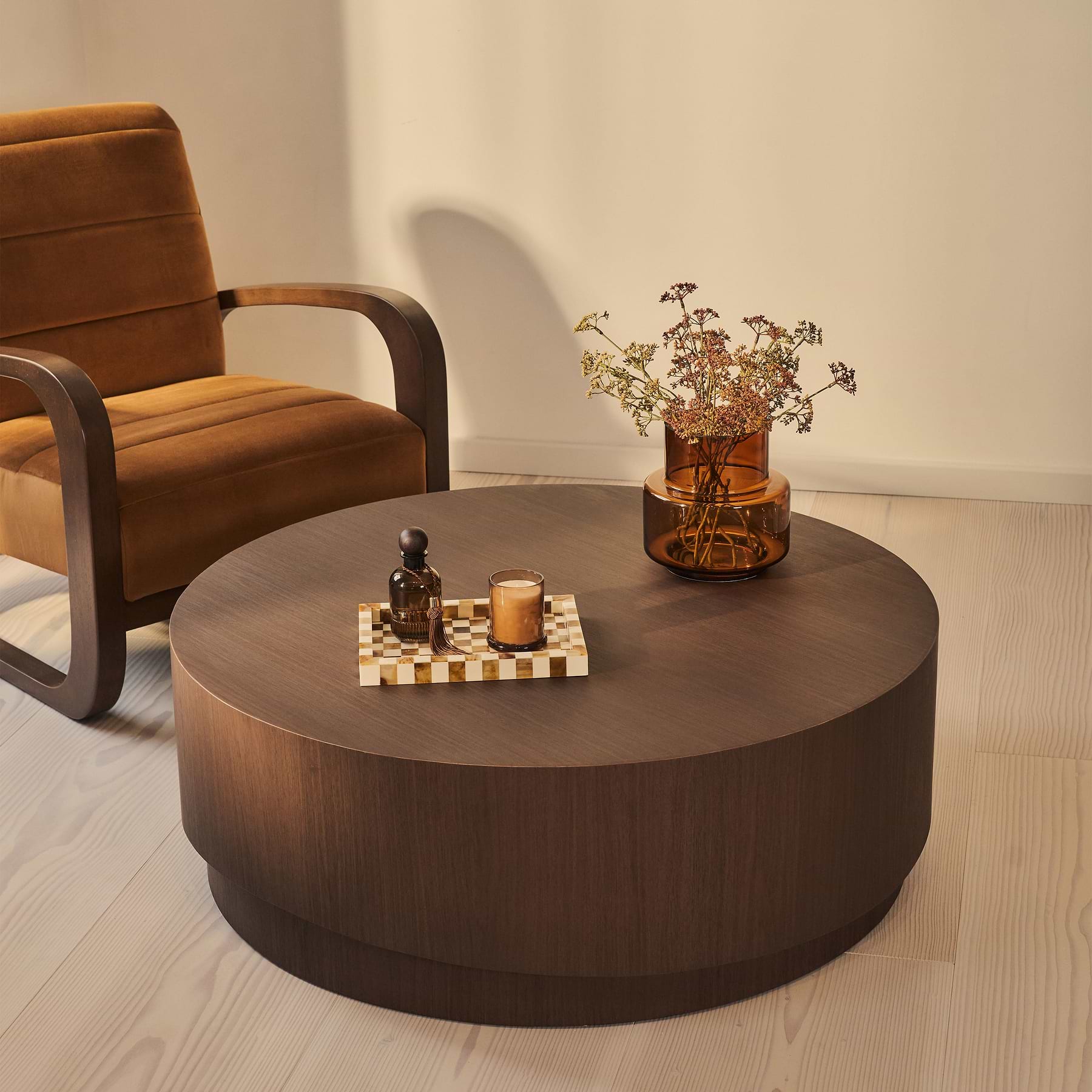 Magna - Dark Wood Wave Coffee Table