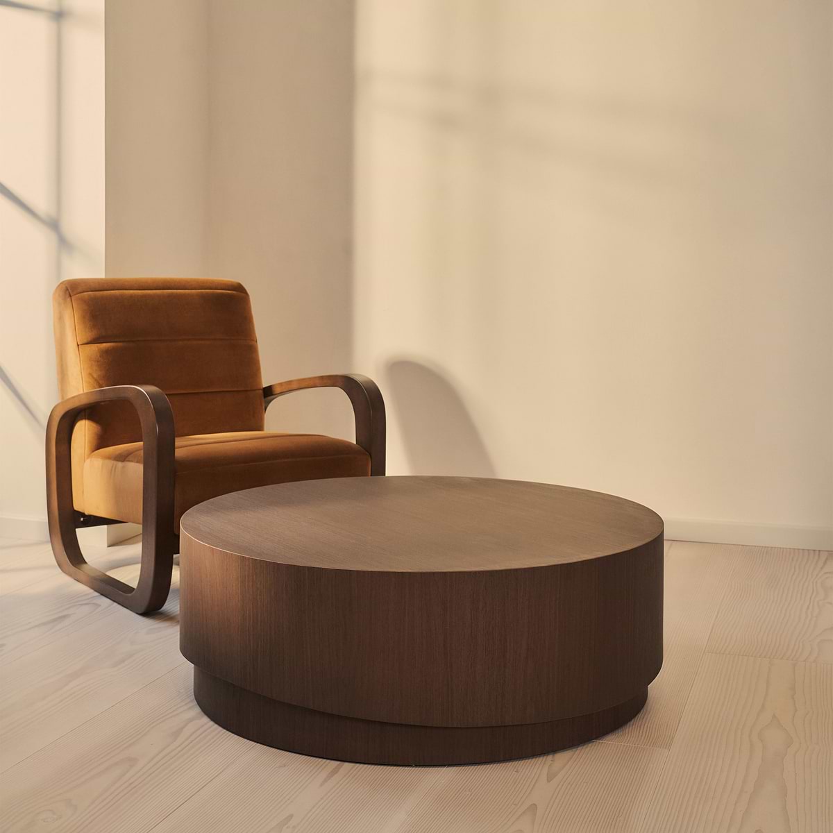 Magna - Dark Wood Wave Coffee Table