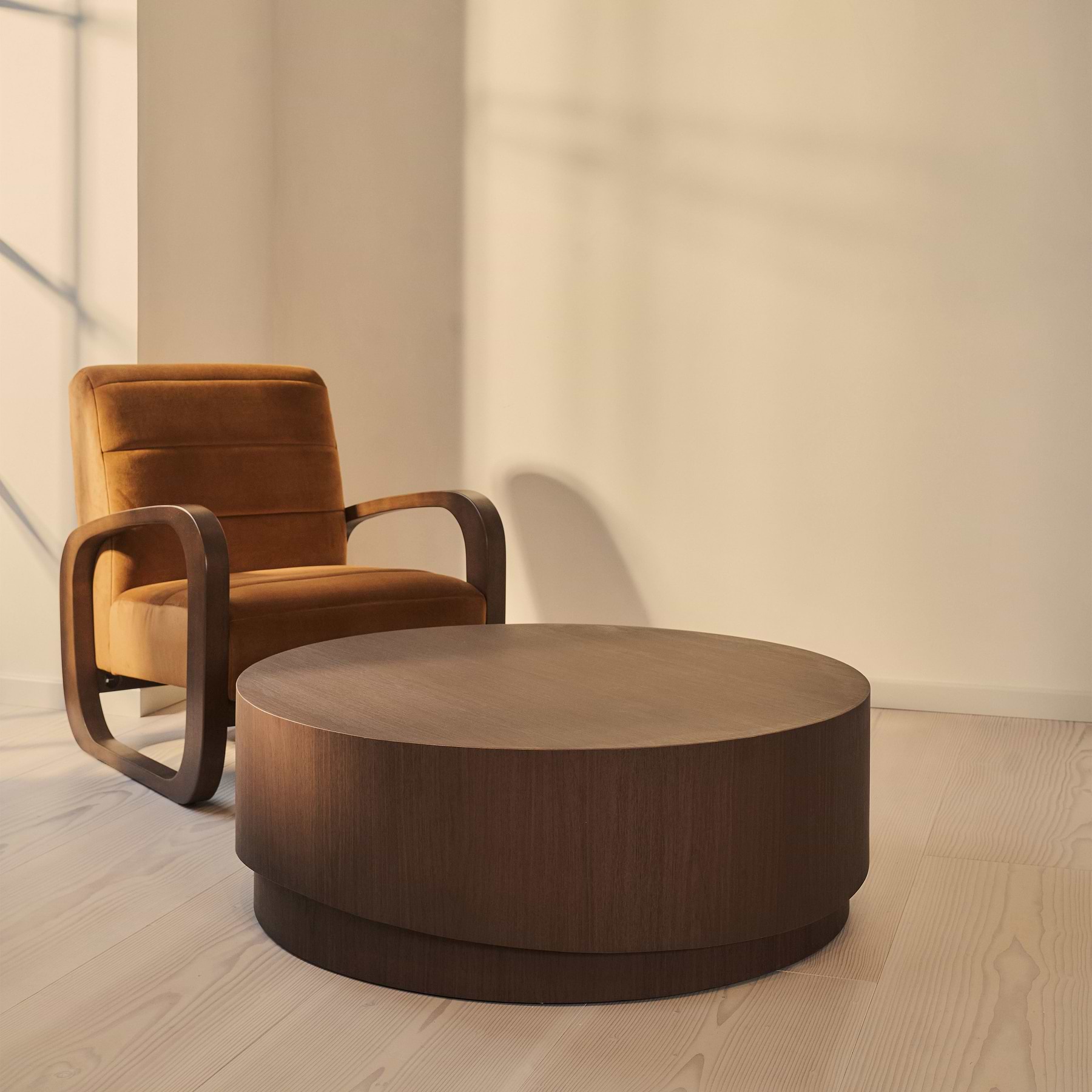 Magna - Dark Wood Wave Coffee Table