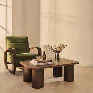 Alina - Dark Wood Rectangular Large Wooden Coffee Table