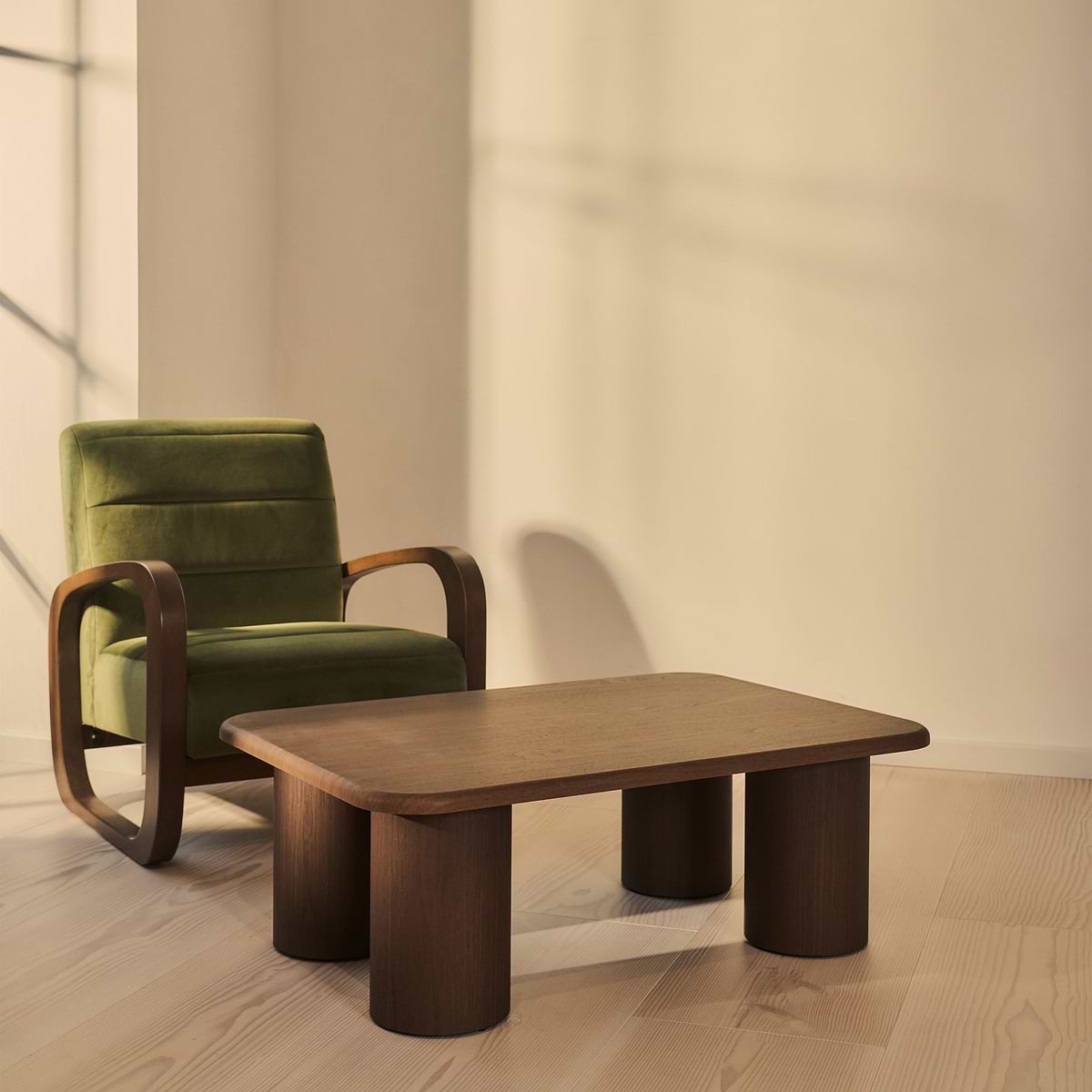 Alina - Dark Wood Rectangular Large Wooden Coffee Table