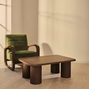 Alina - Dark Wood Rectangular Large Wooden Coffee Table