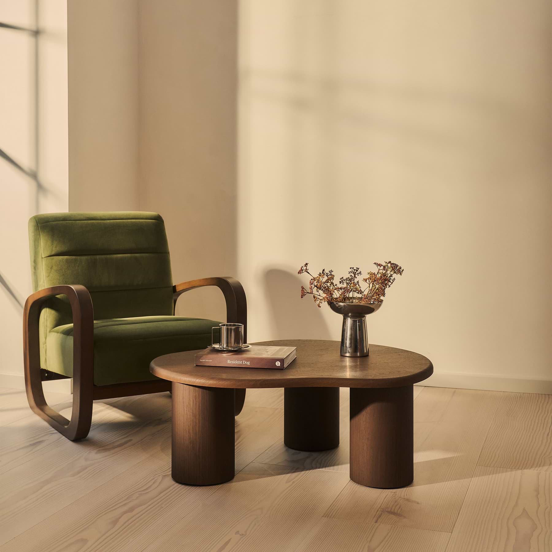 Savanna - Dark Wood Irregular Wooden Coffee Table