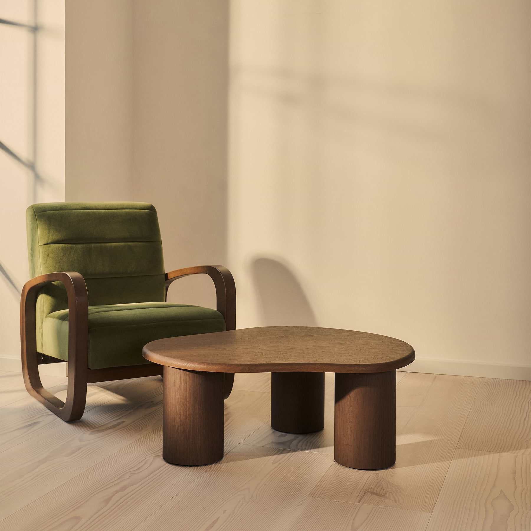 Savanna - Dark Wood Irregular Wooden Coffee Table