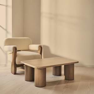 Alina - Washed Wood Rectangular Large Wooden Coffee Table