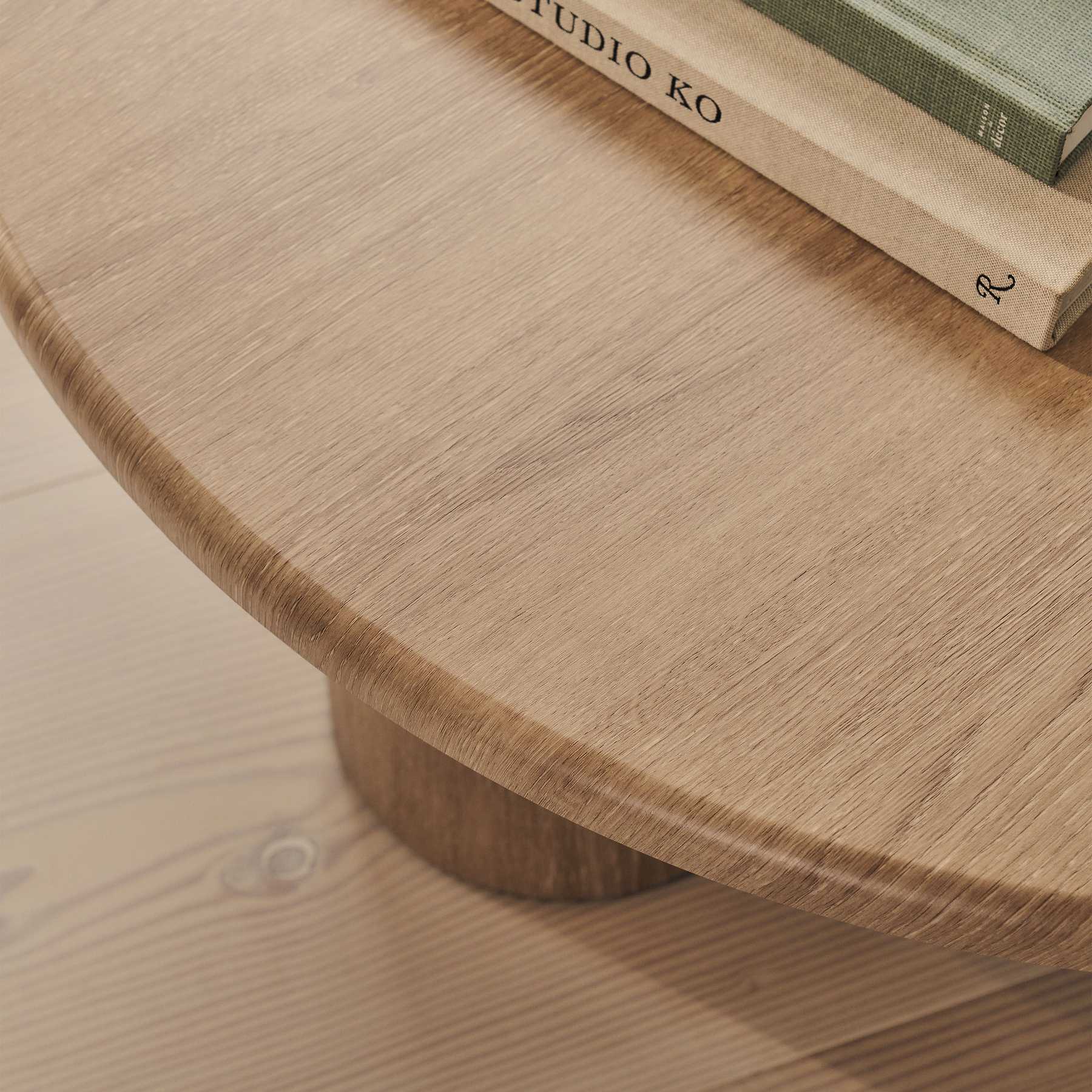 Alina - Washed Wood Round Large Wooden Coffee Table