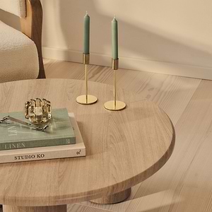 Alina - Washed Wood Round Large Wooden Coffee Table