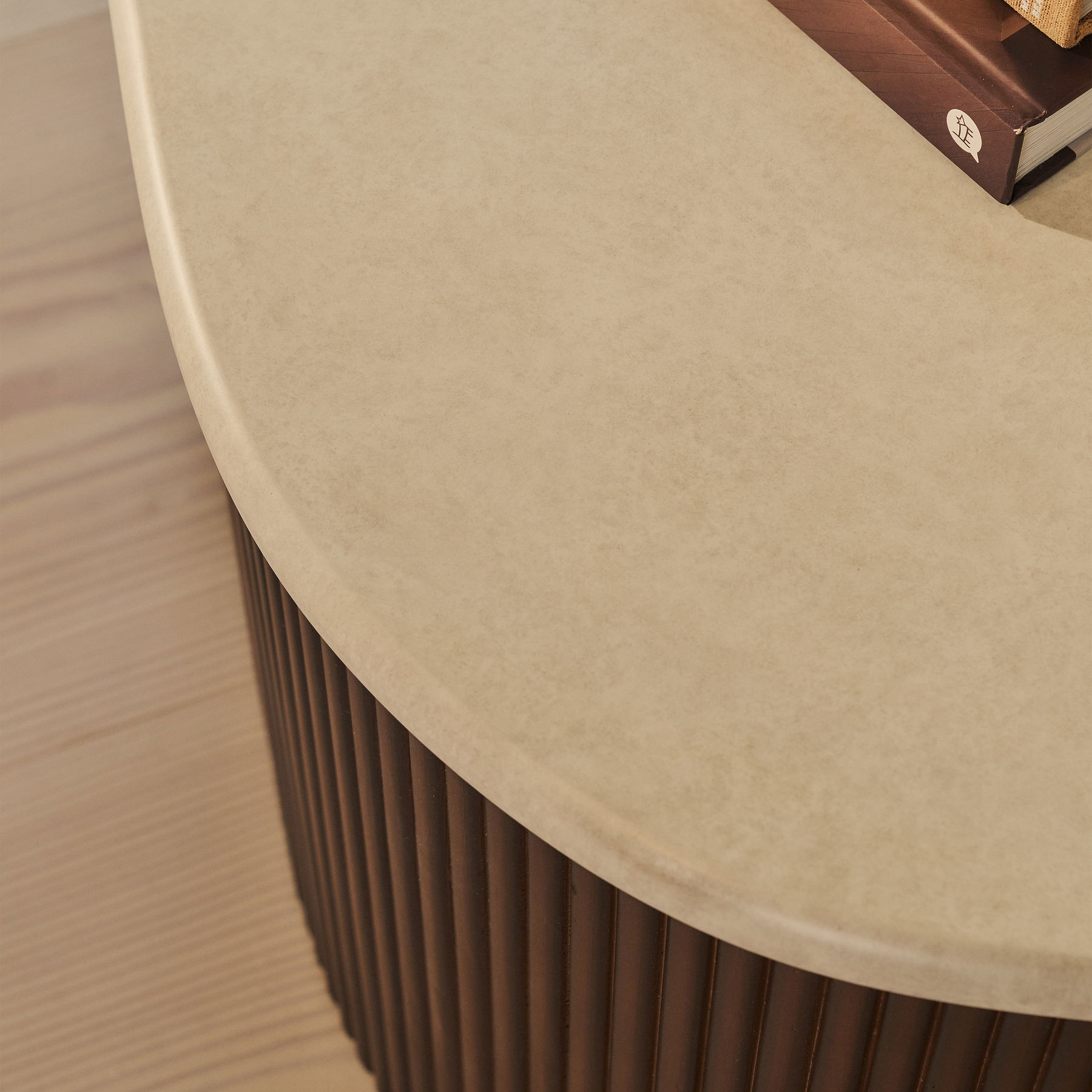 Cove - Dark Wood Ribbed Irregular Coffee Table