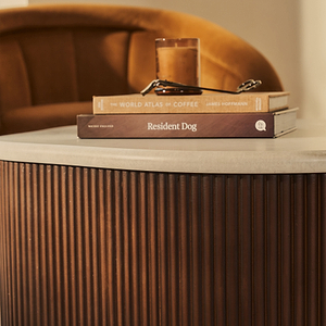 Cove - Dark Wood Ribbed Irregular Coffee Table