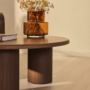 Alina - Dark Wood Round Large Wooden Coffee Table