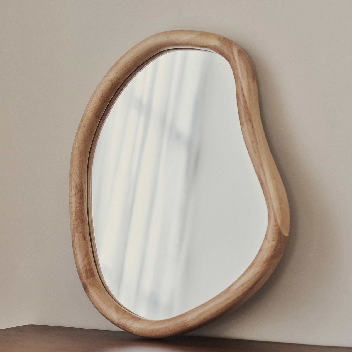 Aaliyah - Light Wood Irregular Wall Mirror 42cm x 35cm