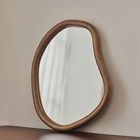 Aaliyah - Warm Wood Irregular Wall Mirror 42cm x 35cm