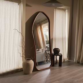 Aaliyah - Full Length Dark Wood Irregular Mirror 180cm x 80cm