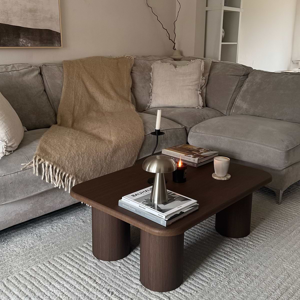 Alina - Dark Wood Rectangular Large Wooden Coffee Table