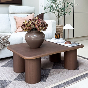 Alina - Dark Wood Rectangular Large Wooden Coffee Table