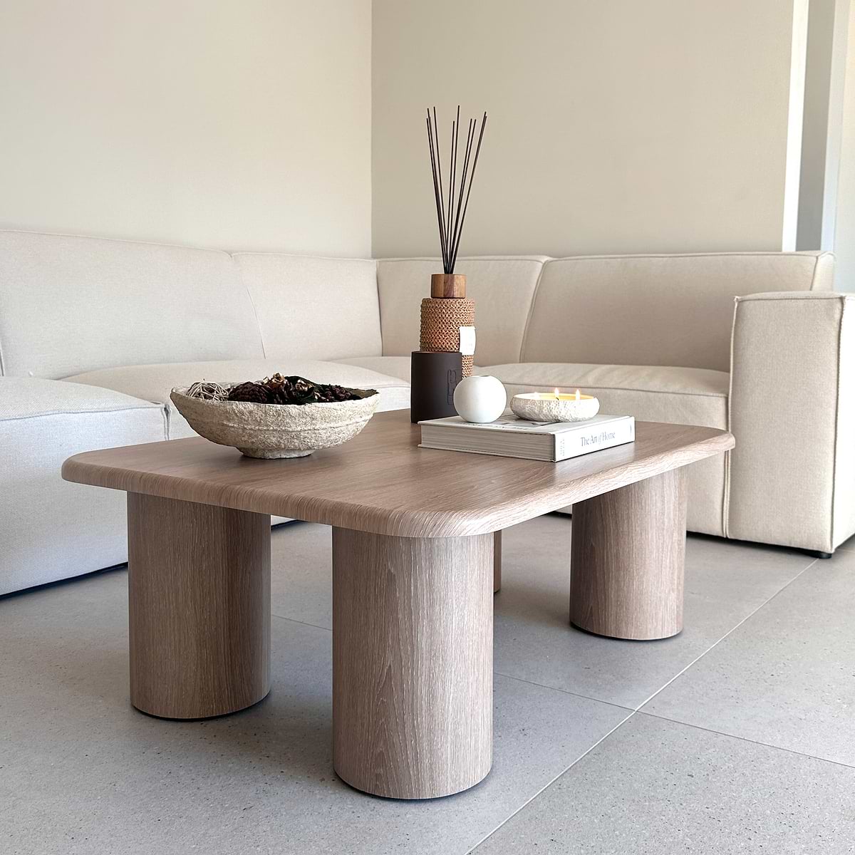 Alina - Washed Wood Rectangular Large Wooden Coffee Table